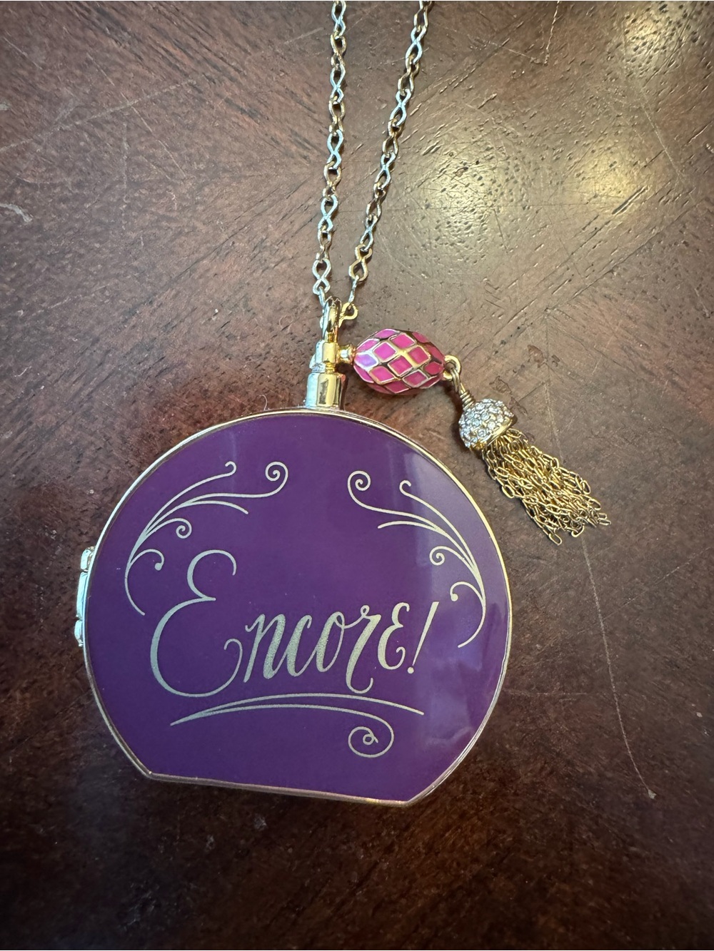 Kate Spade Novelty Locket On Pointe Encore Perfume Bottle Necklace